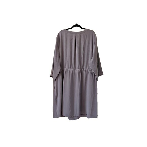 Maurices Dress Women 4X Olive Green Elastic Waist 3/4 Sleeve Pockets Office - Picture 2 of 15